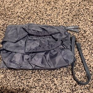 Thirty-one grey ruffle wristlet